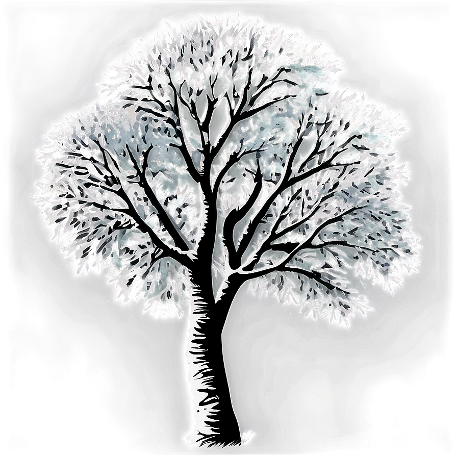 Realistic Black And White Tree Image Png 55