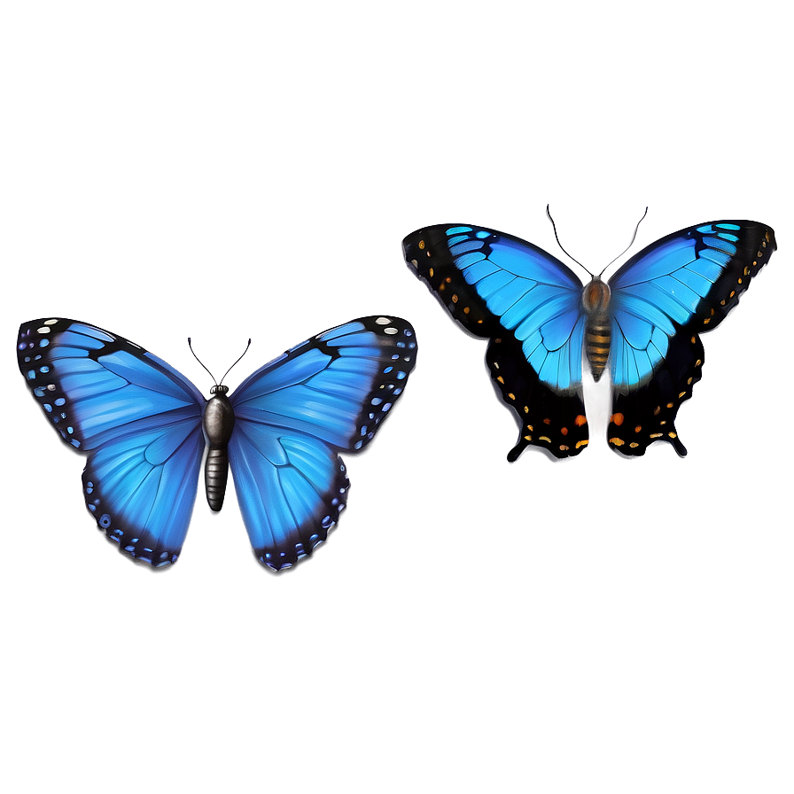 Realistic Blue Butterflies Png Qms