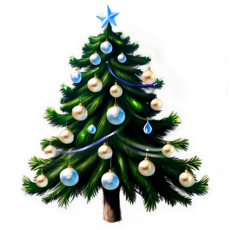 Realistic Christmas Tree Sketch Png Nrw15