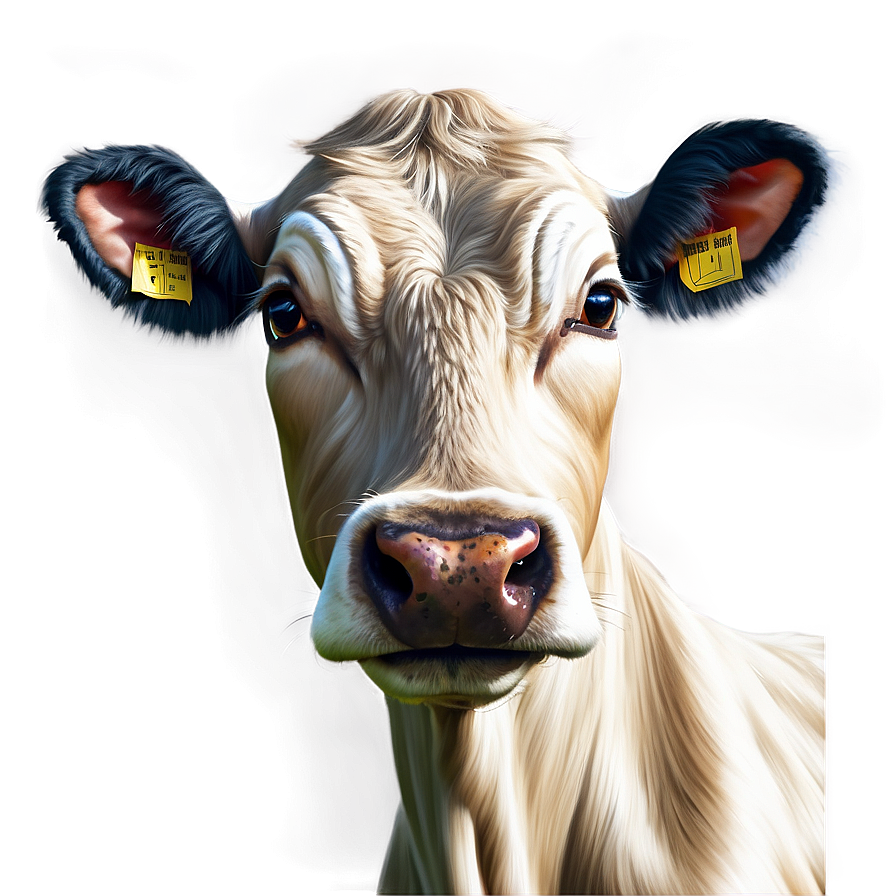 Realistic Cow Face Drawing Png 06212024