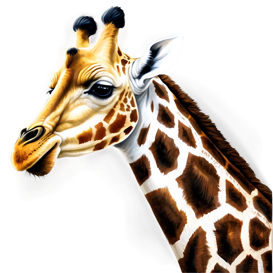 Realistic Giraffe Portrait Png Dof