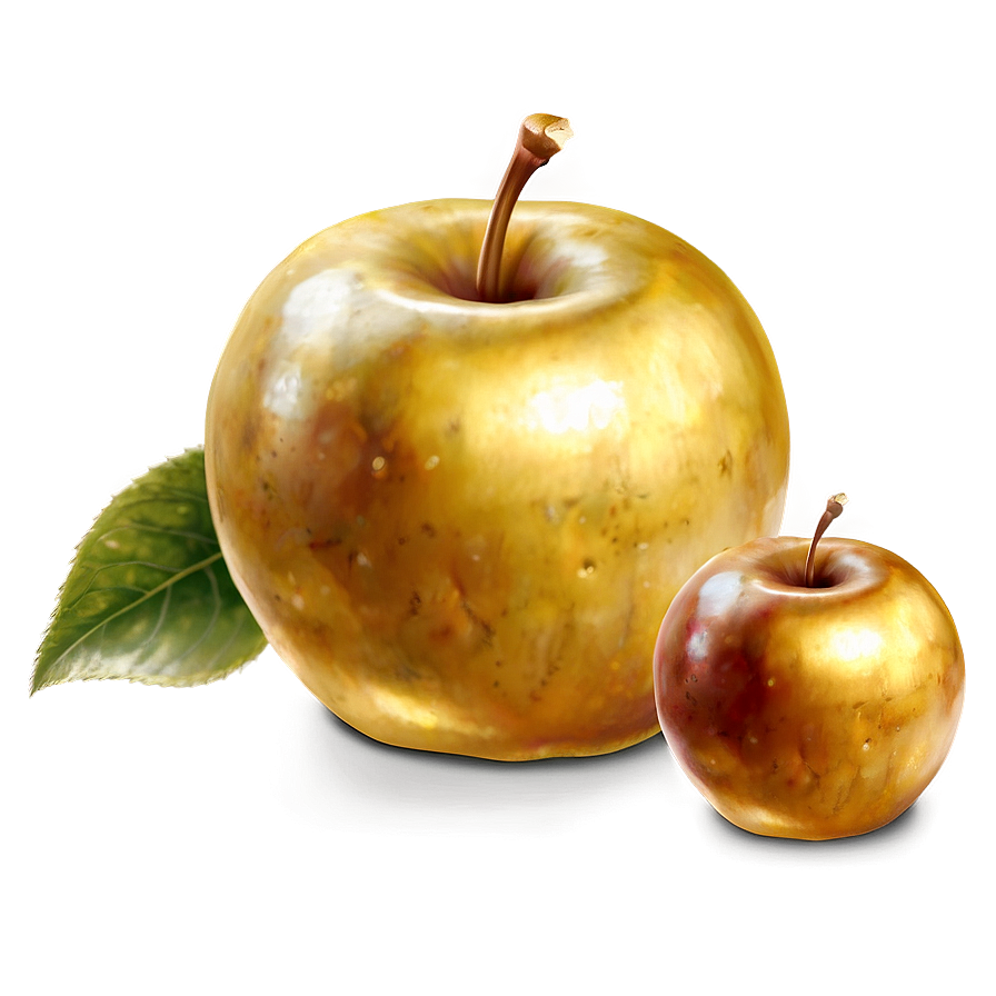 Realistic Golden Apple Image Png 06132024