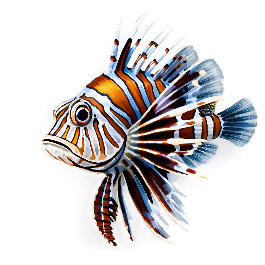 Realistic Lionfish Drawing Png Ptc39