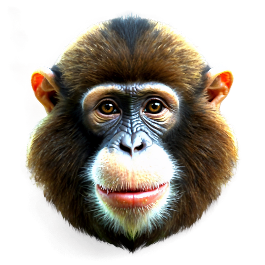 Realistic Monkey Face Png 06272024