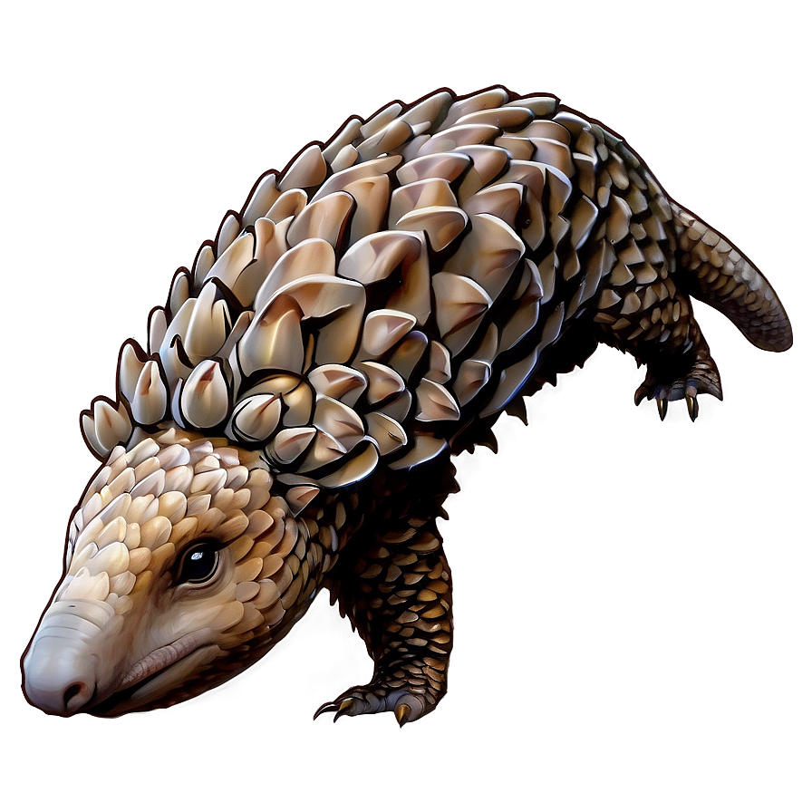 Realistic Pangolin Illustration Png Ptb