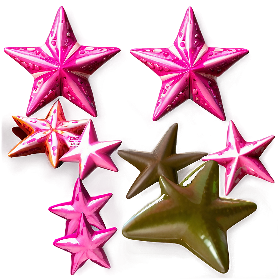 Realistic Pink Stars Png 06122024