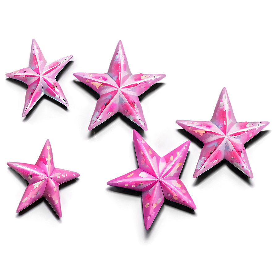 Realistic Pink Stars Png Opv22