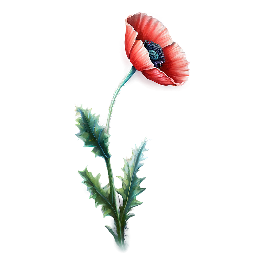 Realistic Poppy Drawing PNG 99 PNG with transparent background