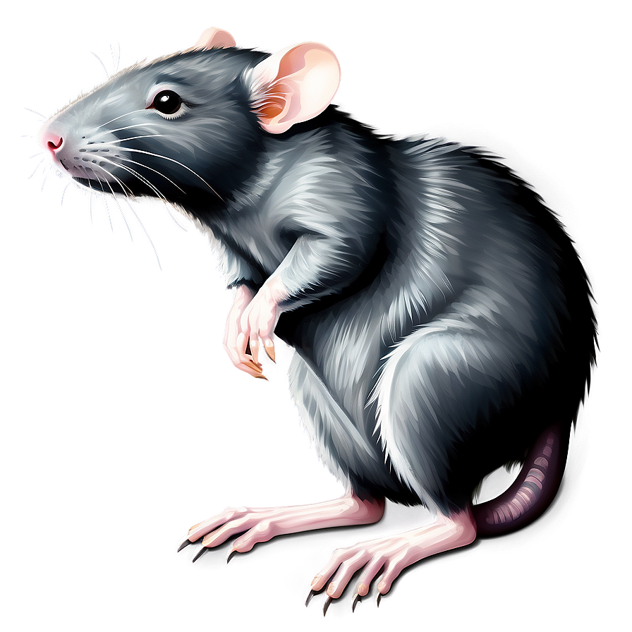 Realistic Rat Illustration PNG 05042024 PNG with transparent background