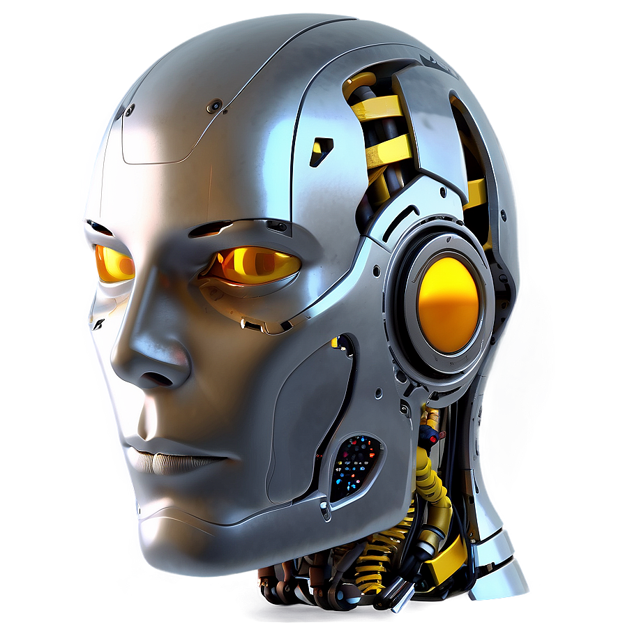 Realistic Robot Head Png 06212024