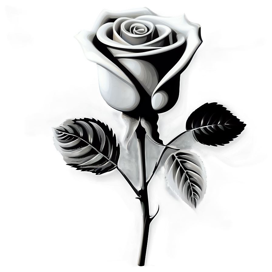 Realistic Rose Black And White Png Dhc