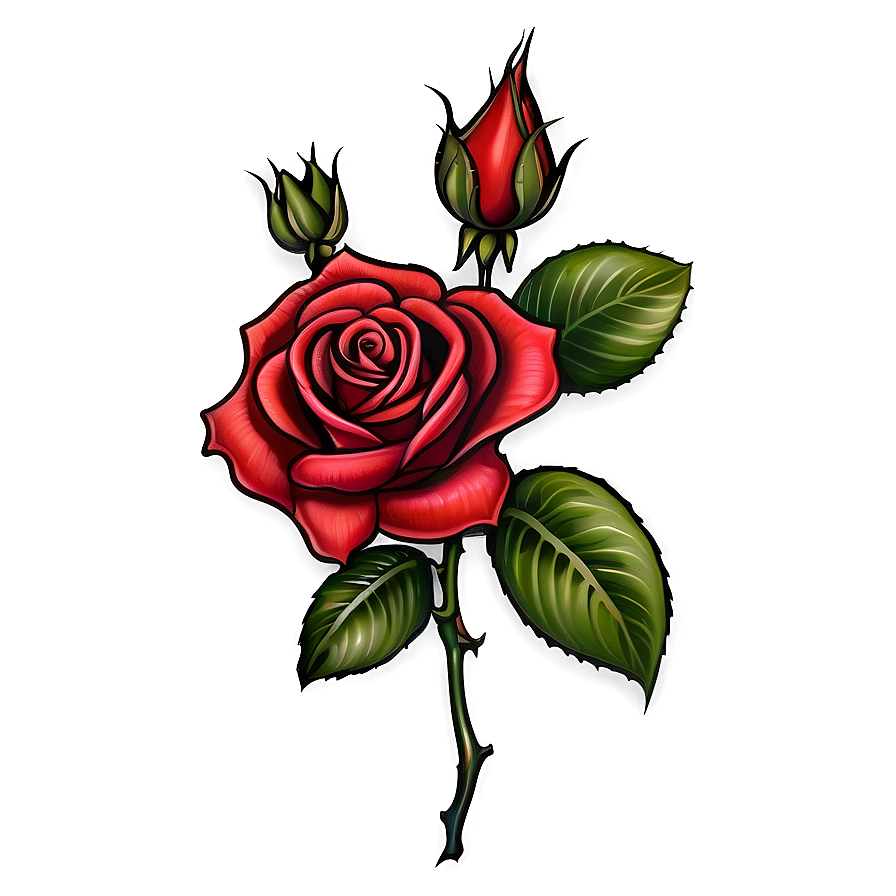 Realistic Rose Tattoo Illustration Png Knw65