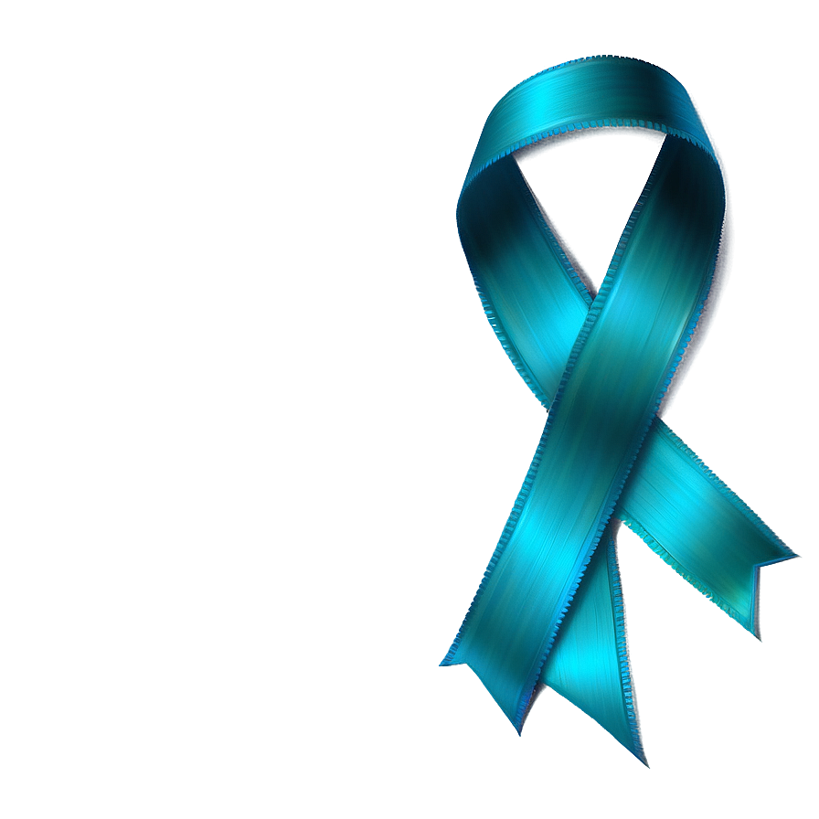 Realistic Teal Ribbon Drawing Png 06282024