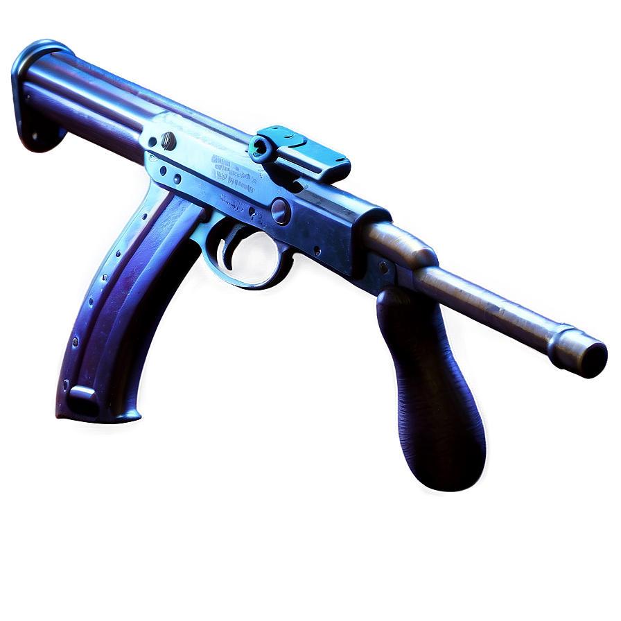 Realistic Tommy Gun Render Png Fla83