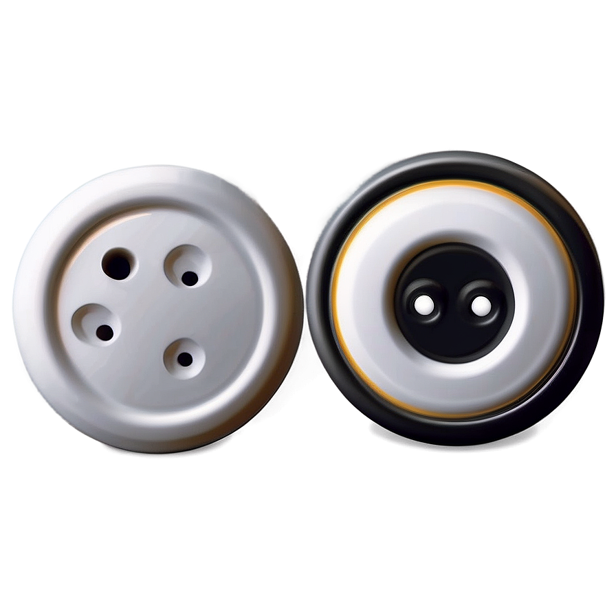 Realistic White Button Png Mkh41