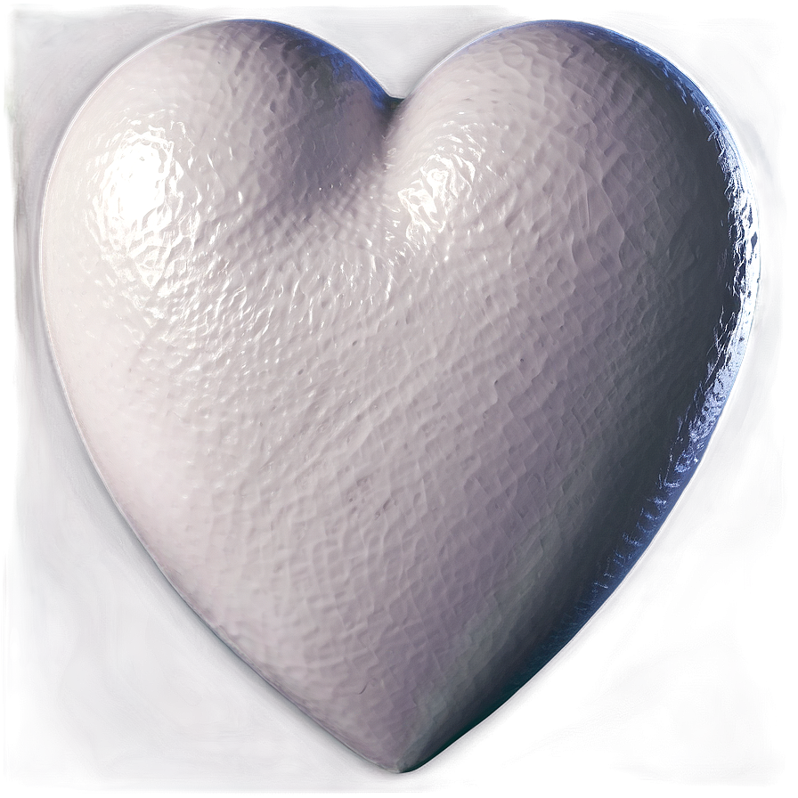 Realistic White Hearts Png 06252024