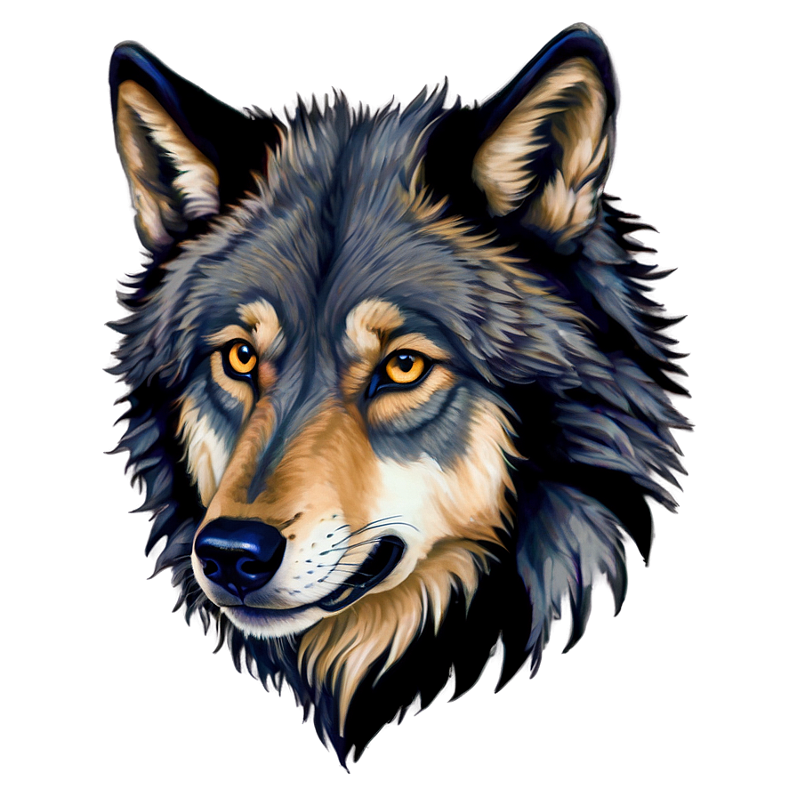 Realistic Wolf Face Drawing Png 3