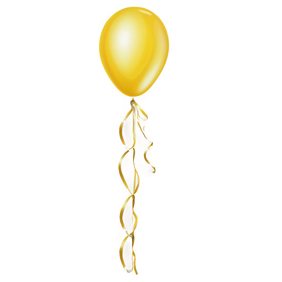 Realistic Yellow Balloon Png 06262024