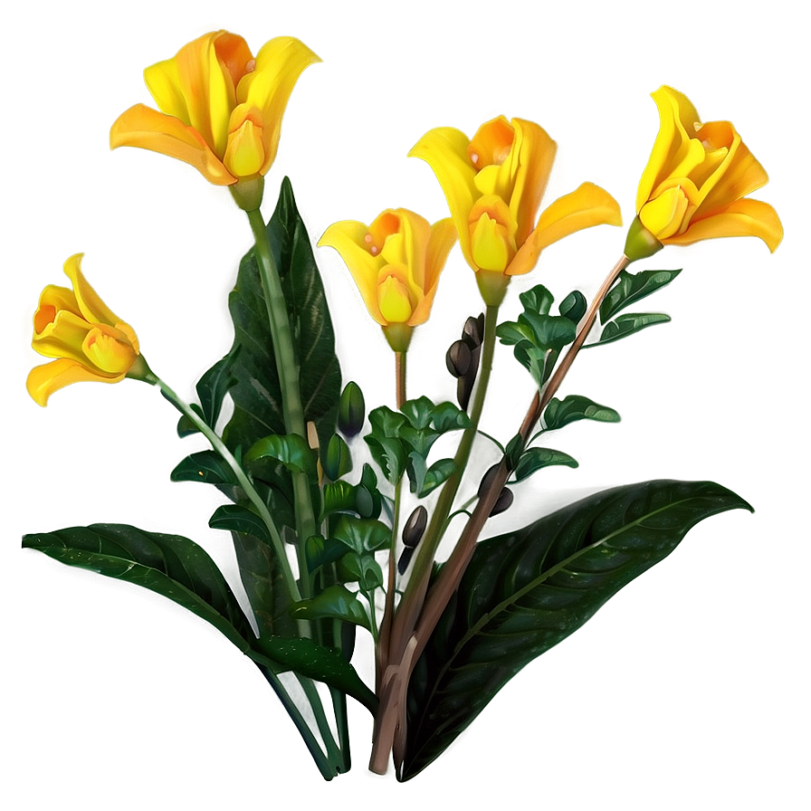 Realistic Yellow Flowers Png 7