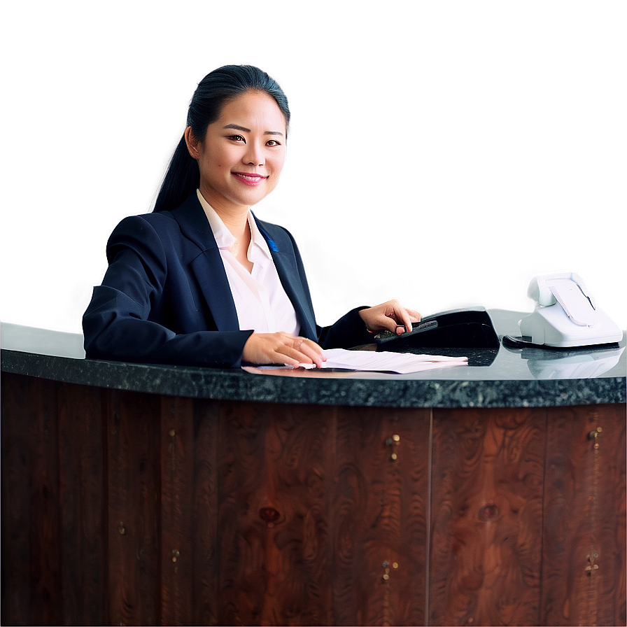 Receptionist In Hotel Lobby Png 06272024