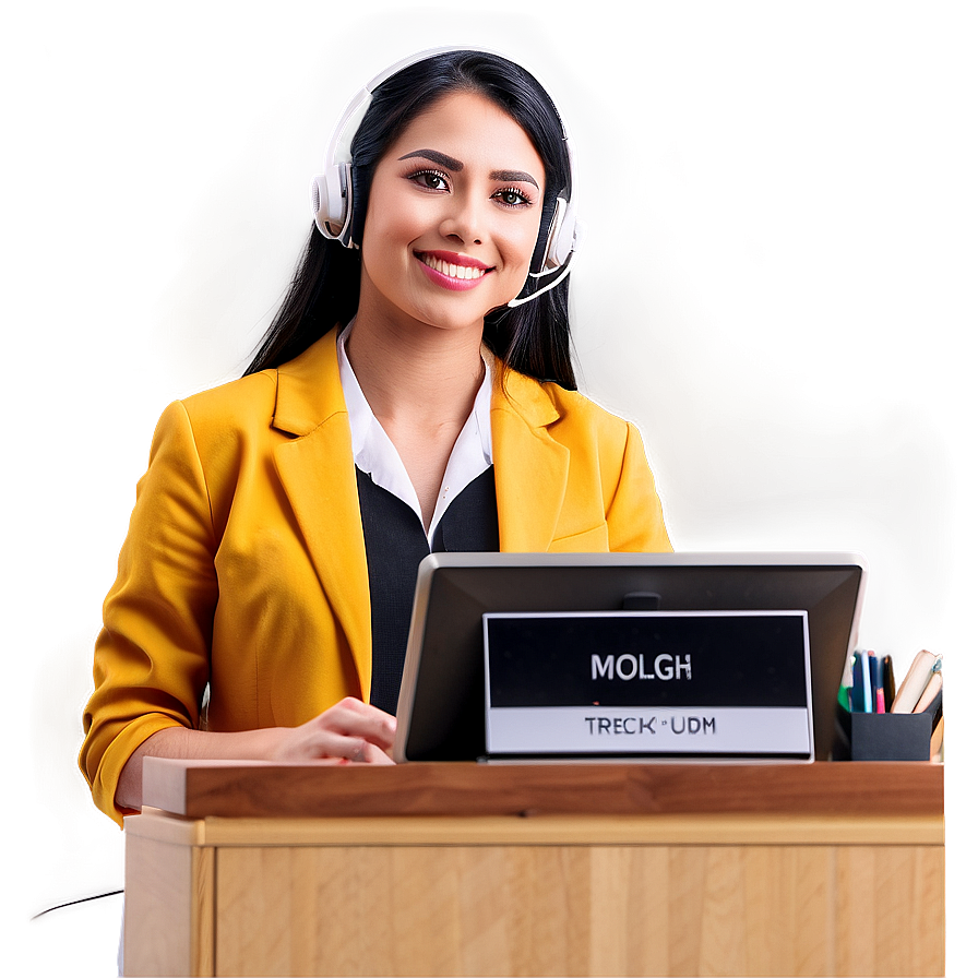 Receptionist With Name Tag Png Atw93