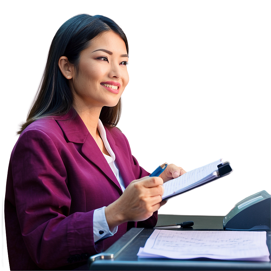 Receptionist Writing Notes Png 19