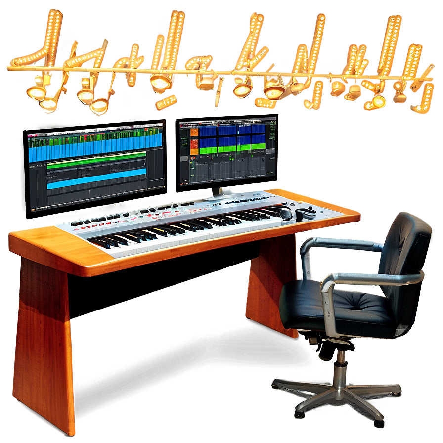 Recording Studio Producer Desk PNG wdt PNG with transparent background
