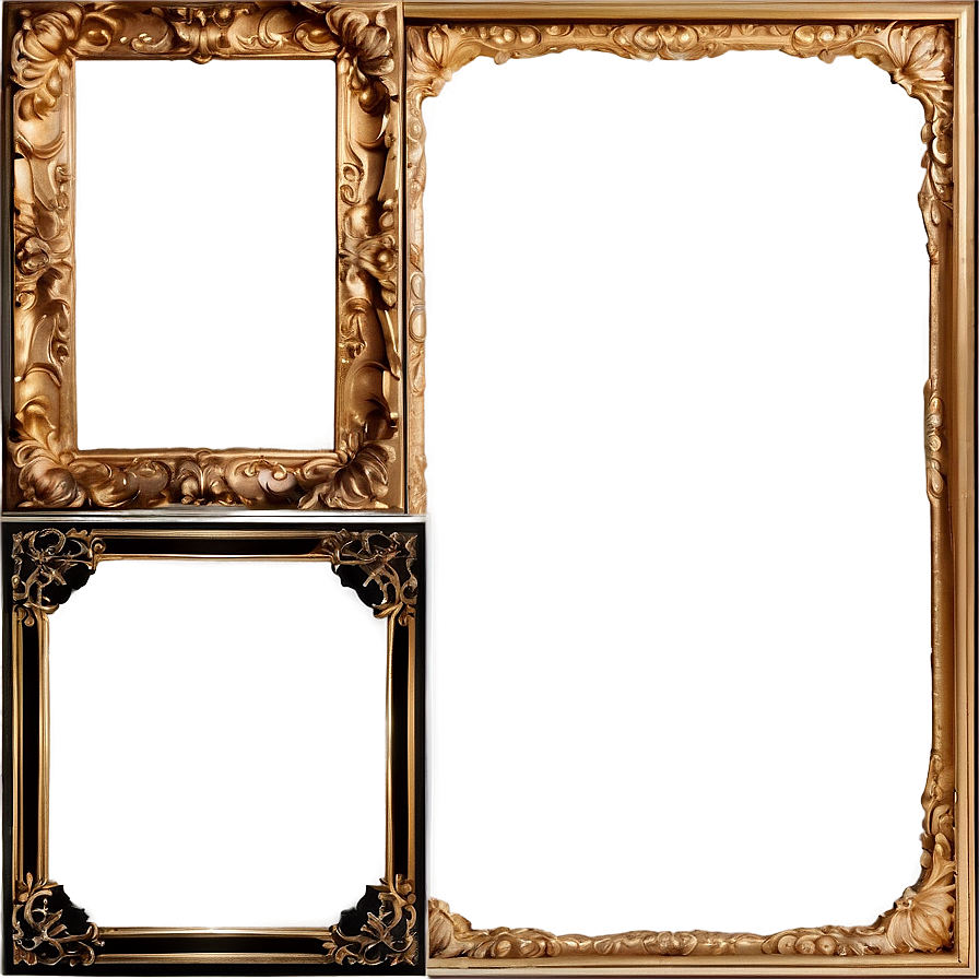 Rectangular Gold Frame PNG   05042024 PNG with transparent background