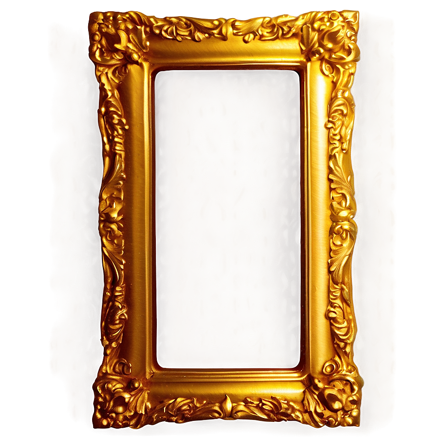 Rectangular Golden Frame Png 05252024