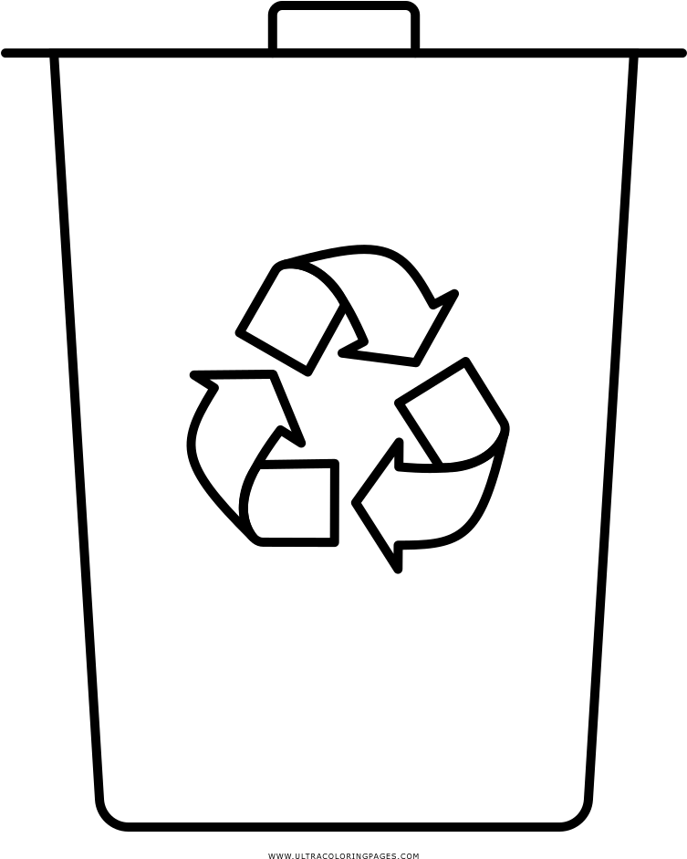 Recycle Bin Coloring Page, HD Png Download PNG image with a transparent background, free high-resolution download