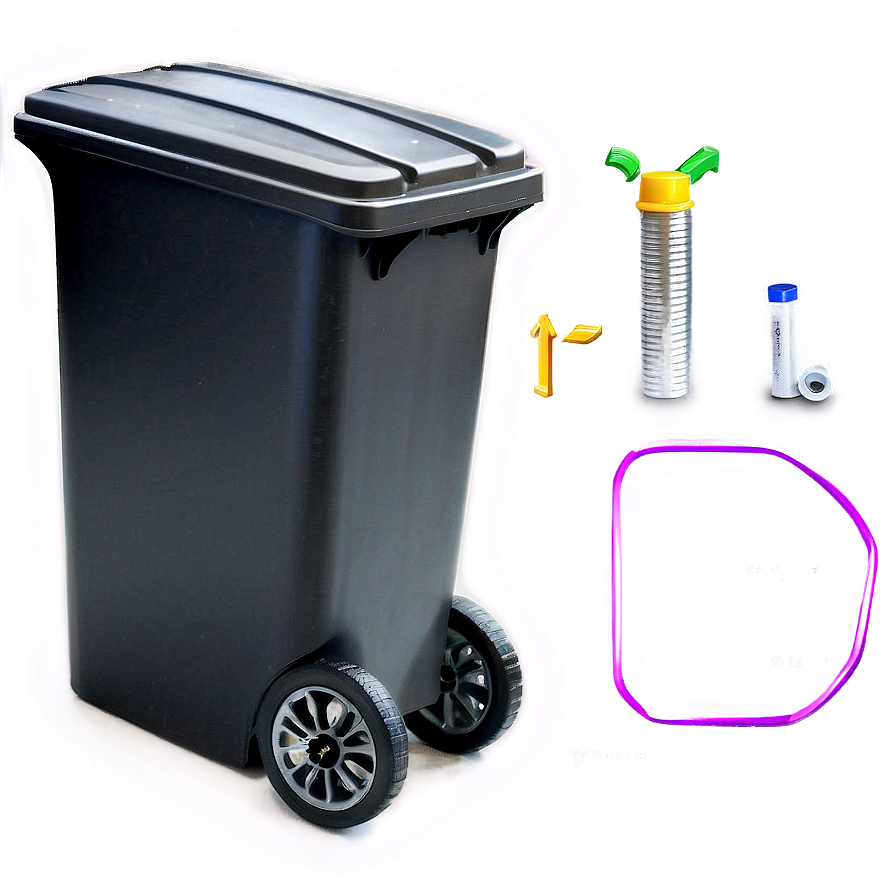 Recycling Bin With Wheels Png Wln5