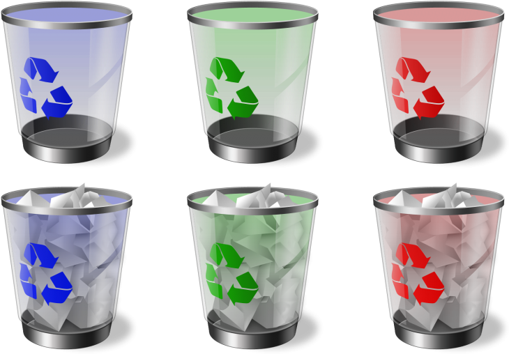 Recycling Bins Color Coded Separation