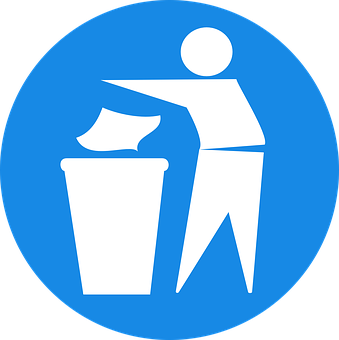 Recycling Symbol Blue Background