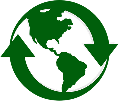 Recycling Symbol Over Earth PNG with transparent background