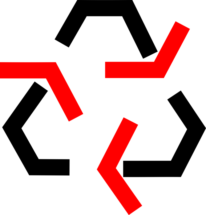 Recycling Symbol Redand Black