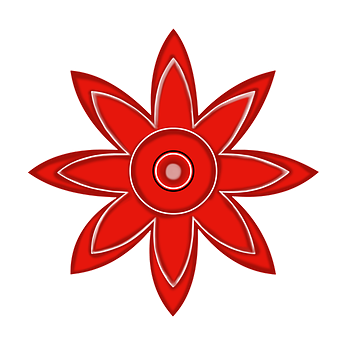 Red Abstract Flower Graphic PNG with transparent background