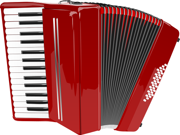 Red Accordion Musical Instrument