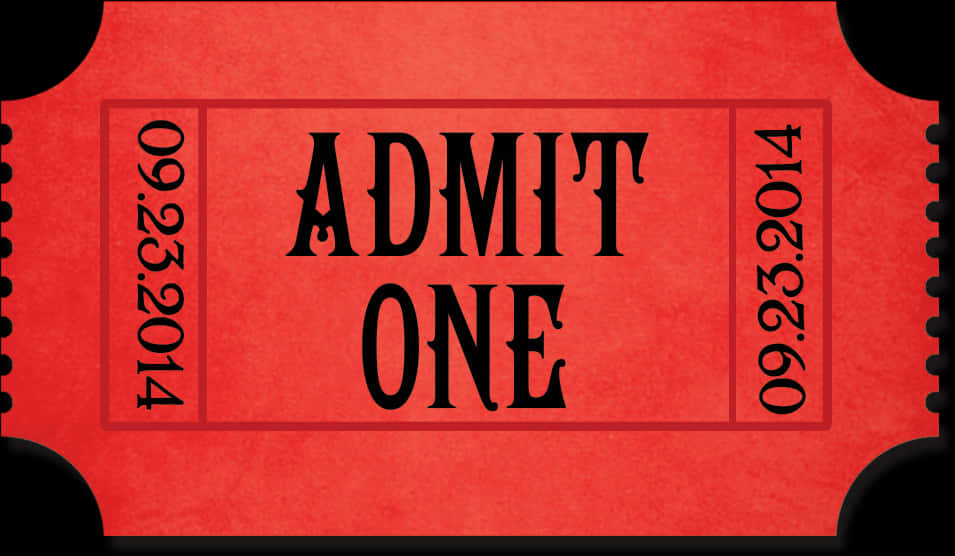 Red Admit One Ticket, HD Png Download PNG image with a transparent background, free high-resolution download