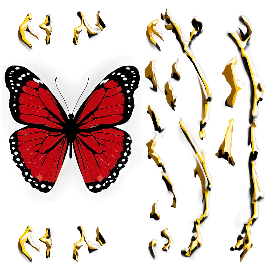 Red And Black Butterfly Png 06122024