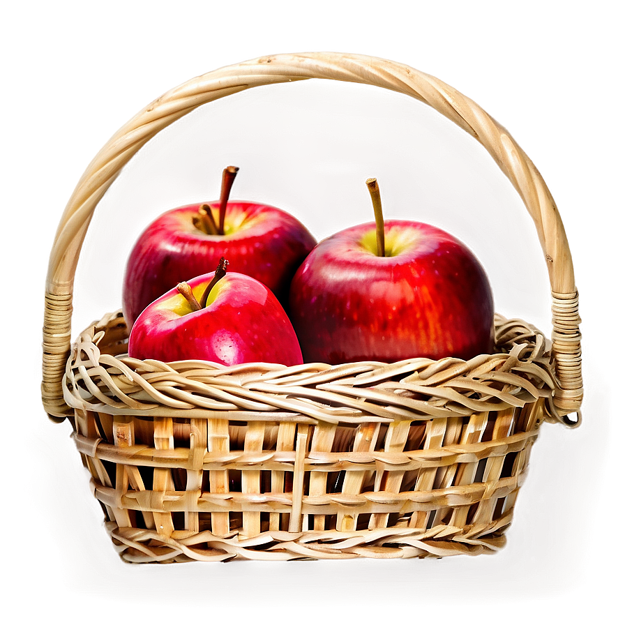 Red Apple Basket Png 06272024