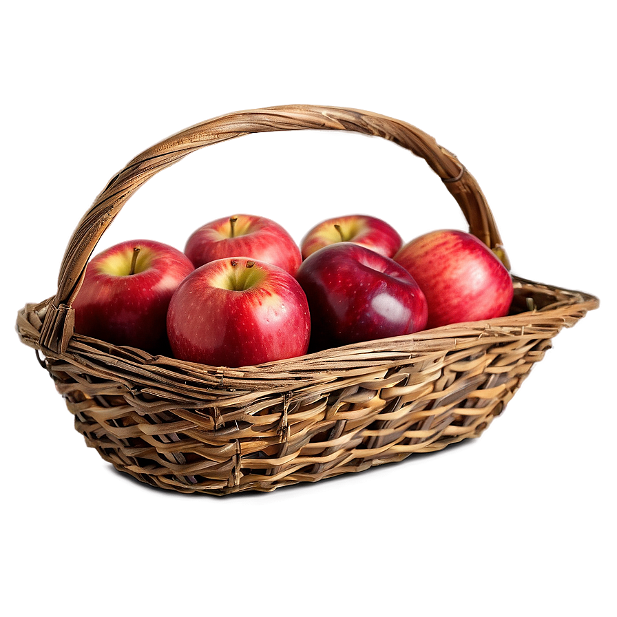 Red Apple Basket Png Nvd