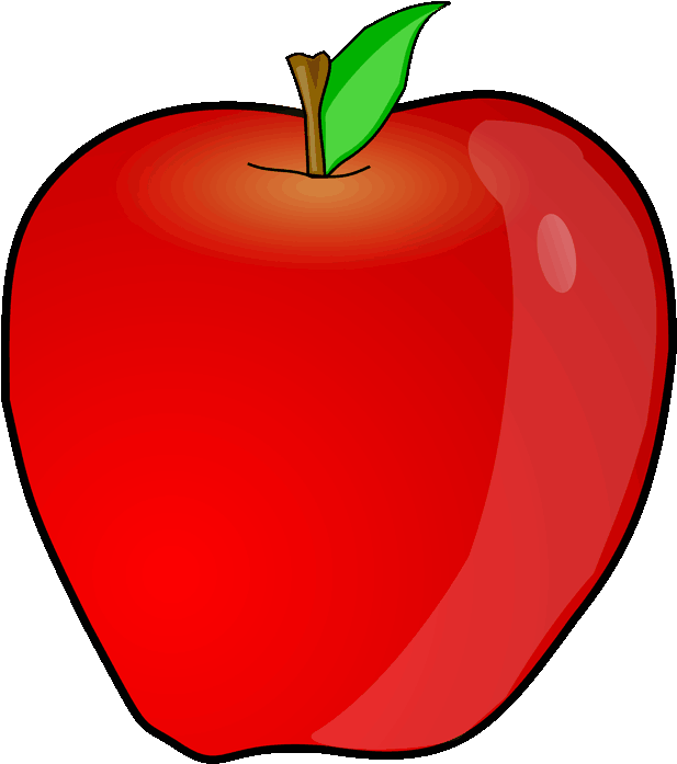Red Apple Cartoon Illustration PNG with transparent background