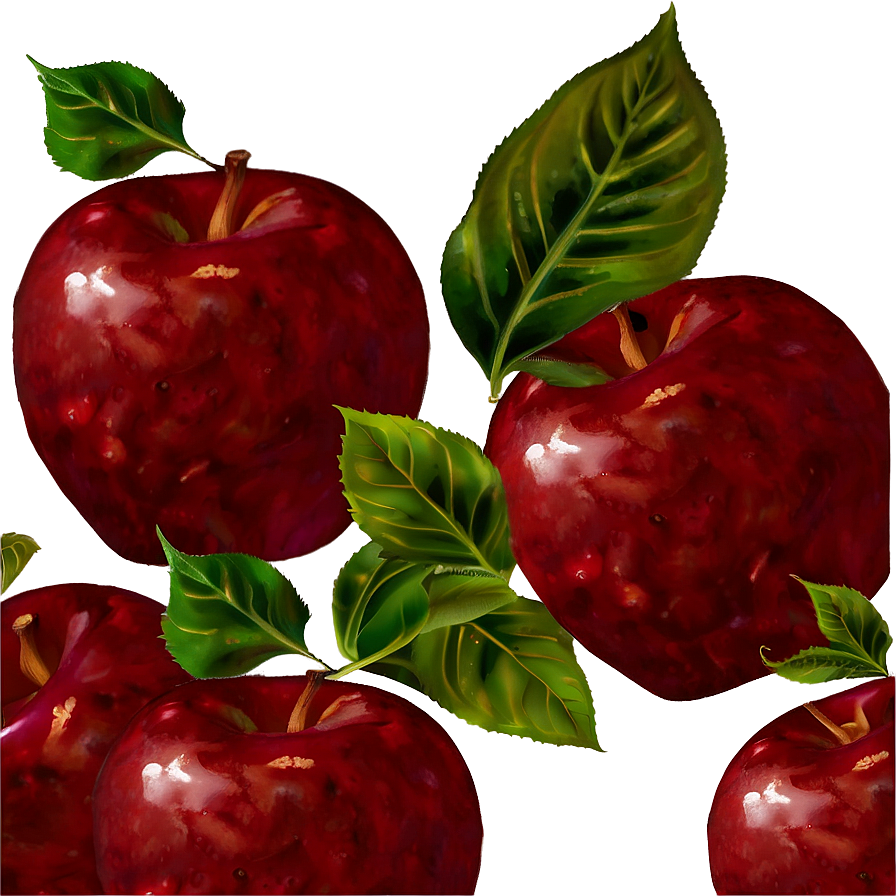 Red Apple With Leaf Png 85