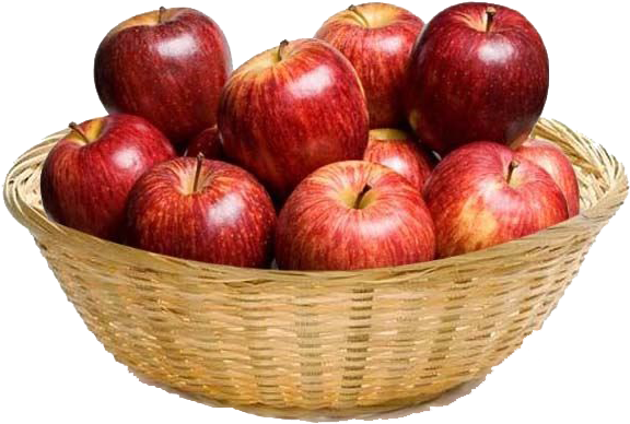 Red Applesin Basket PNG with transparent background