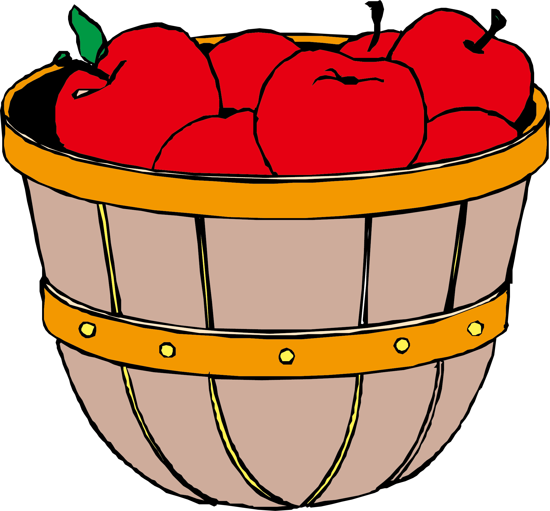Apple Oka Orchard - Cartoon Basket Of Apples, HD Png Download PNG with transparent background
