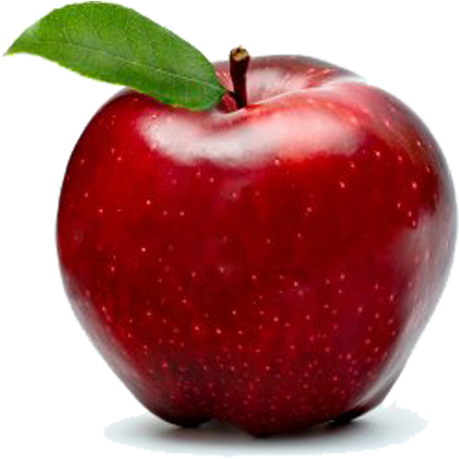 Red Applewith Leaf PNG with transparent background