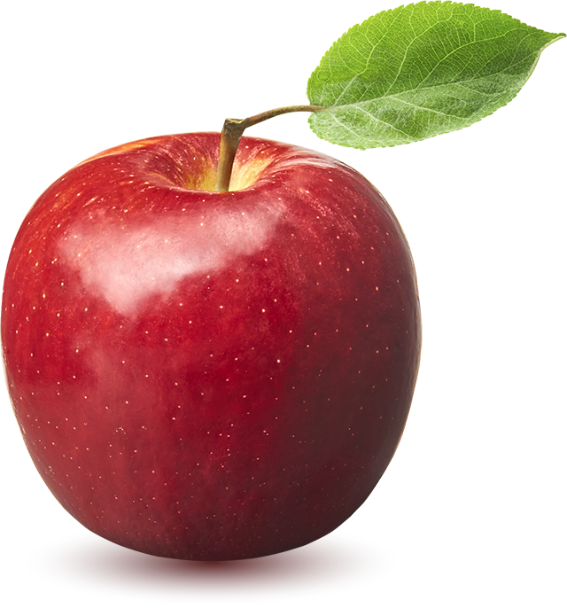 Red Applewith Leafon Plate PNG with transparent background