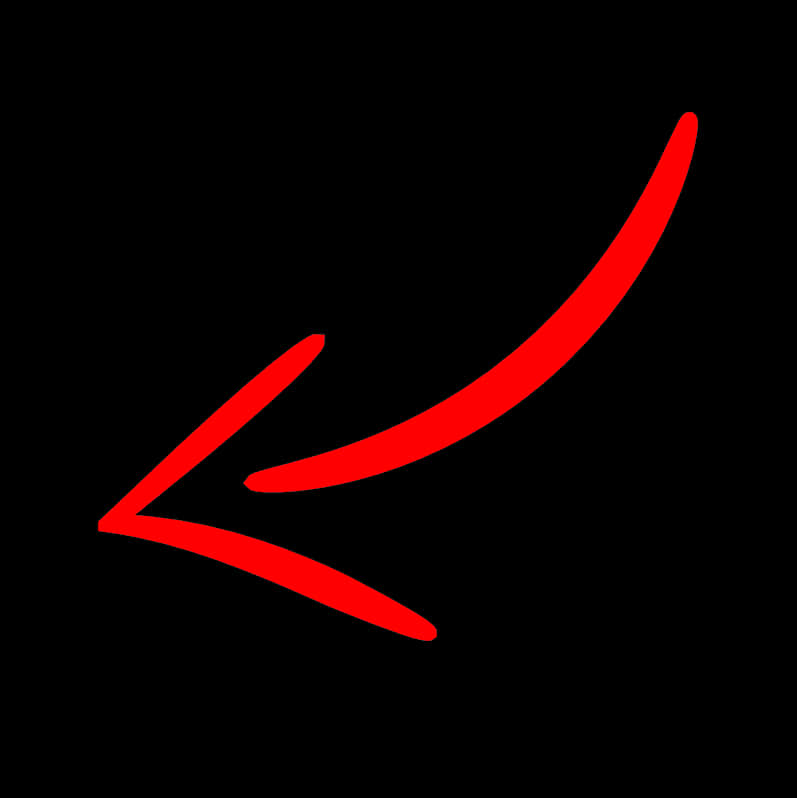 Red Arrow Curved Graphic PNG with transparent background