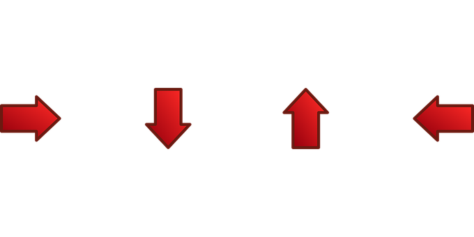 Red Arrow Directions Black Background PNG with transparent background