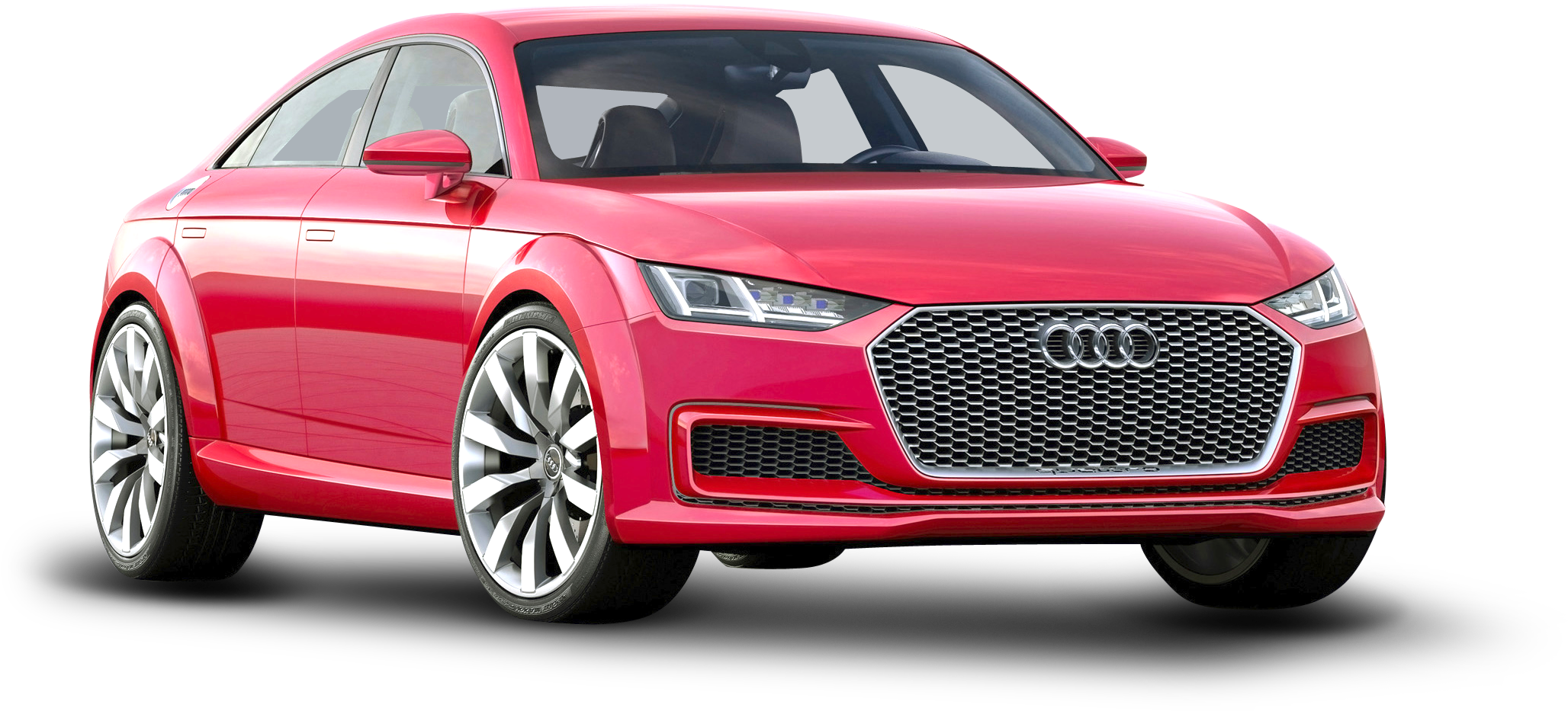 Red Audi Luxury Sedan Profile View